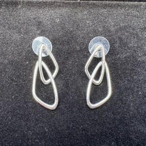 Kendra Scott Silver Double Loop Drop Earrings